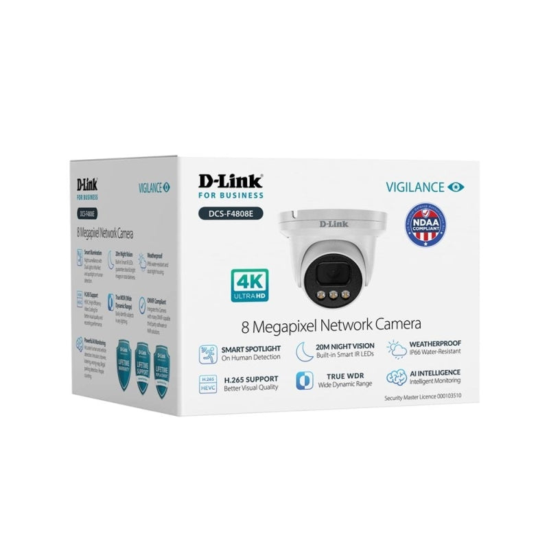 D-Link DNR16P-8MP-4TB Vigilance Surveillance Kit 16CH NVR & 8 x 8MP Turret Cameras - 4TB HDD