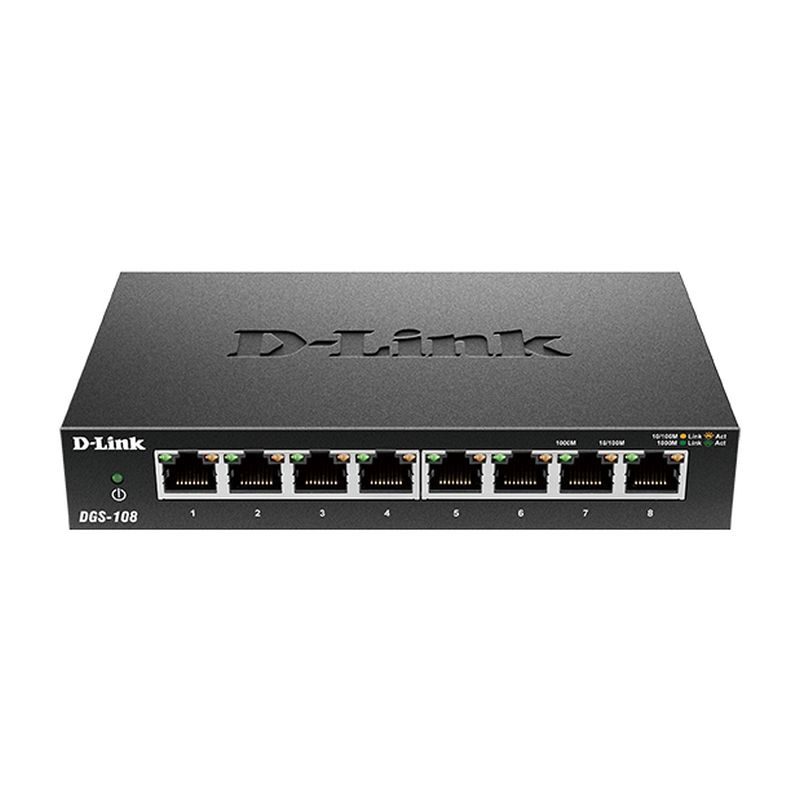 D-Link DGS-108 8-Port Gigabit Desktop Switch (Metal Housing)