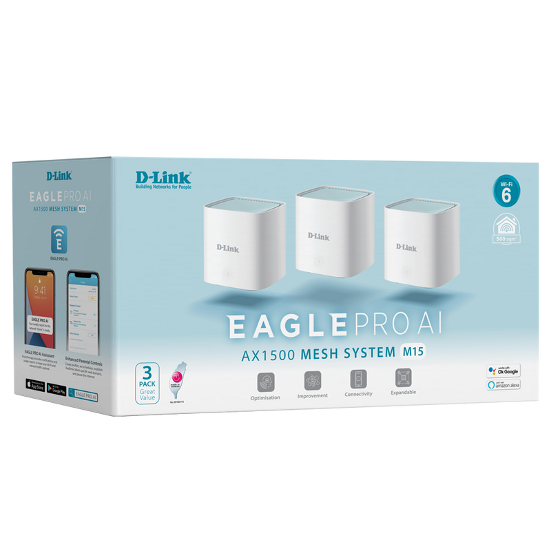 D-Link EAGLE PRO AI AX1500 Mesh System (3-Pack)