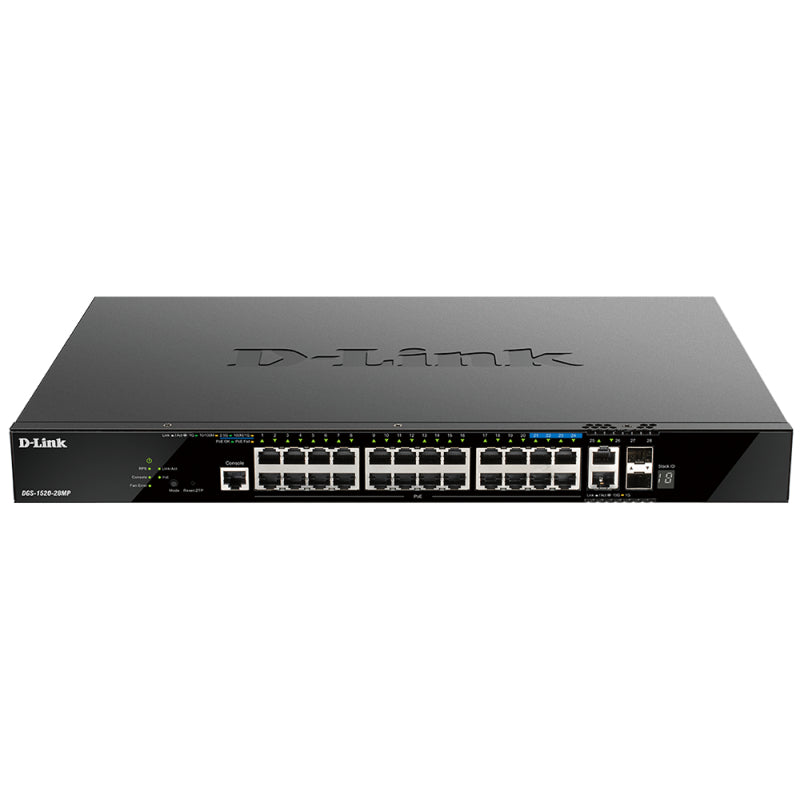 D-Link DGS-1520-28MP 28-Port Gigabit Smart Managed Stackable PoE+ Switch