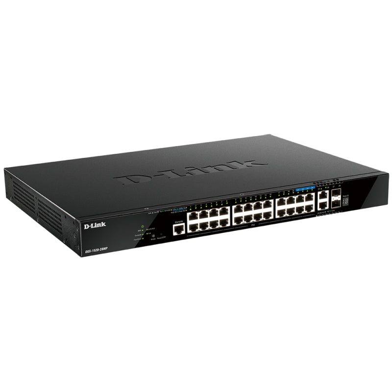 D-Link DGS-1520-28MP 28-Port Gigabit Smart Managed Stackable PoE+ Switch