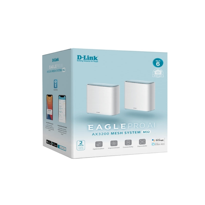 D-Link M32-2PK EAGLE PRO AI AX3200 Mesh System (2-Pack)